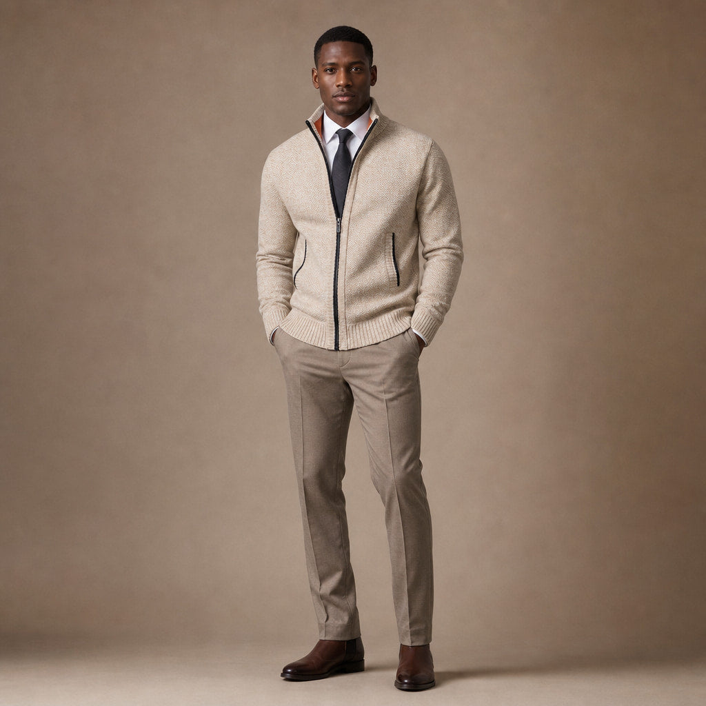 Westbrook Knit Hoodie Beige – Full Look
