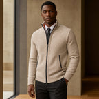 Westbrook Knit Hoodie Beige – Styled Editorial Shot