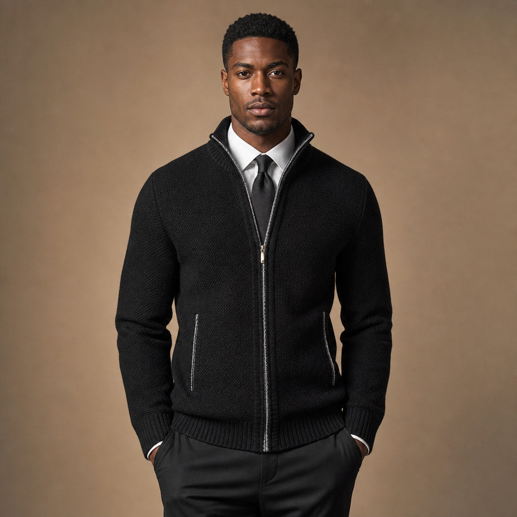 Westbrook Knit Hoodie in Black – Tarlano Premium Menswear