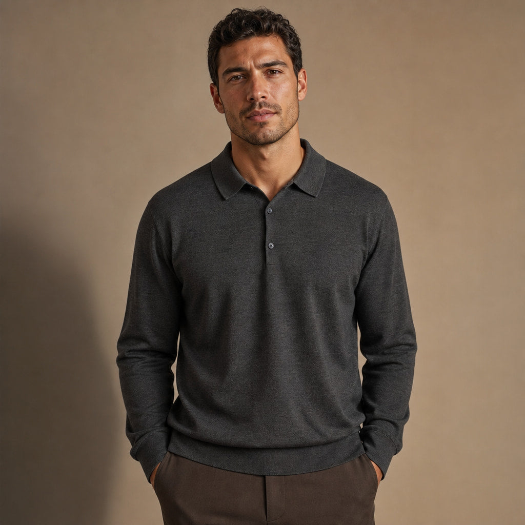Wetherby Wool Polo Graphite – Product Photo