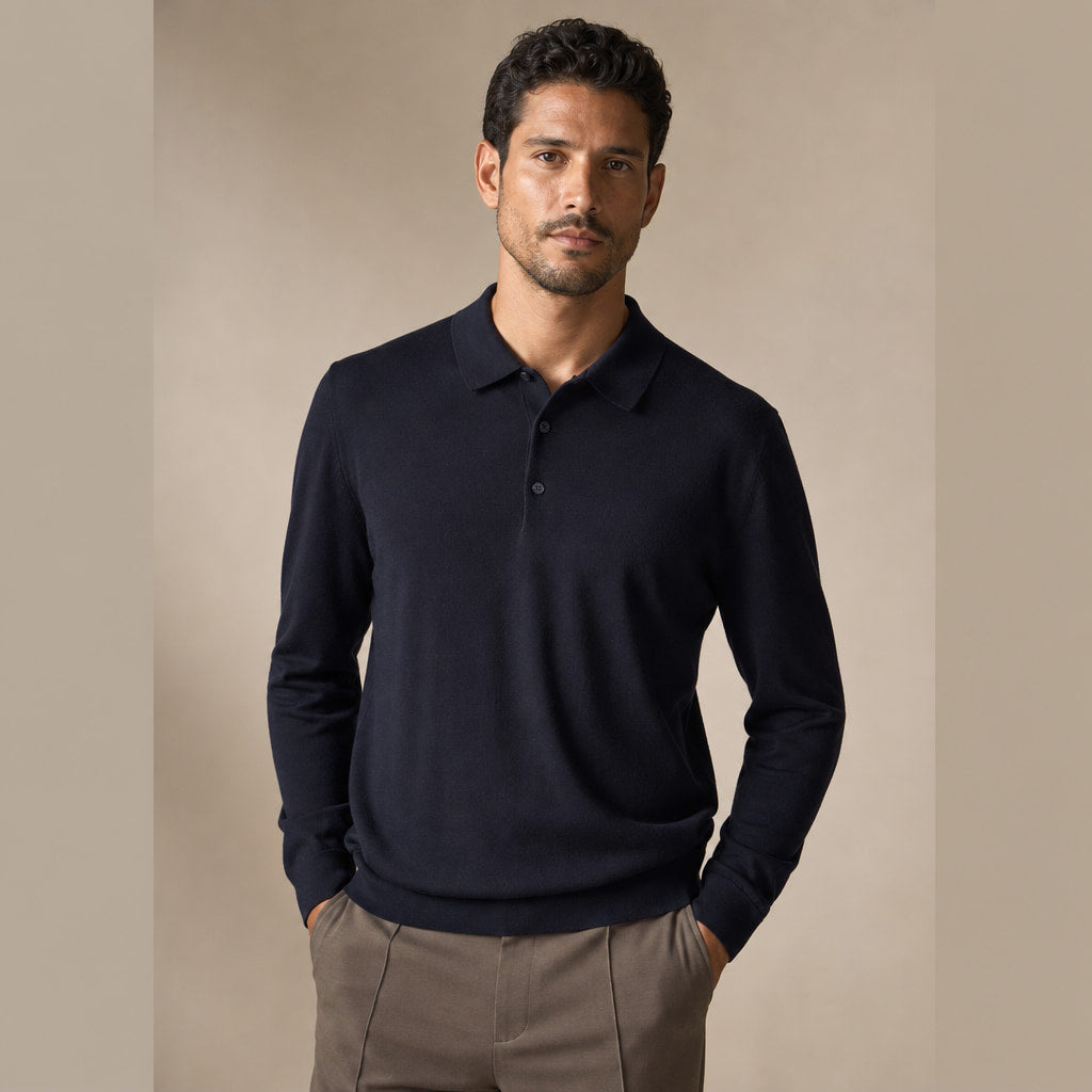 Wetherby Wool Polo Midnight Navy – Product Photo