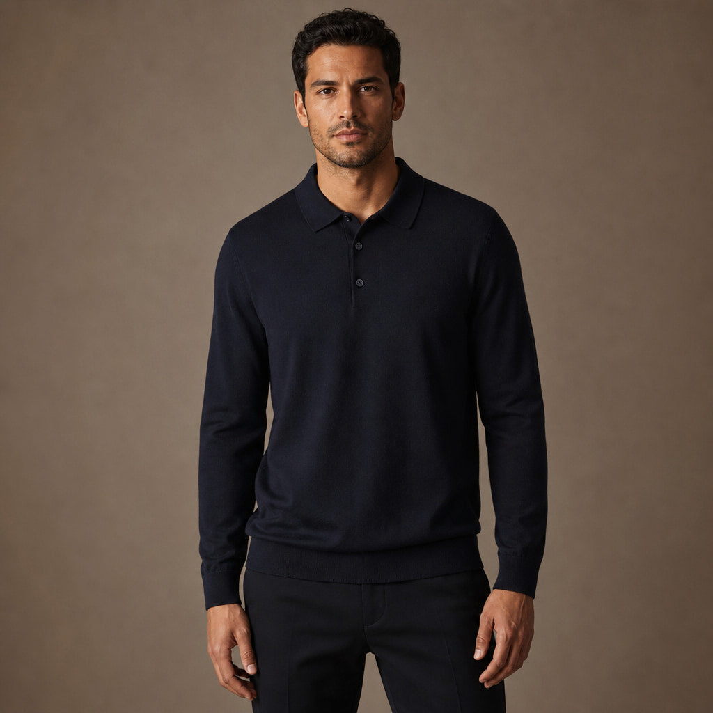 Wetherby Wool Polo in Midnight Navy – Tarlano Premium Menswear