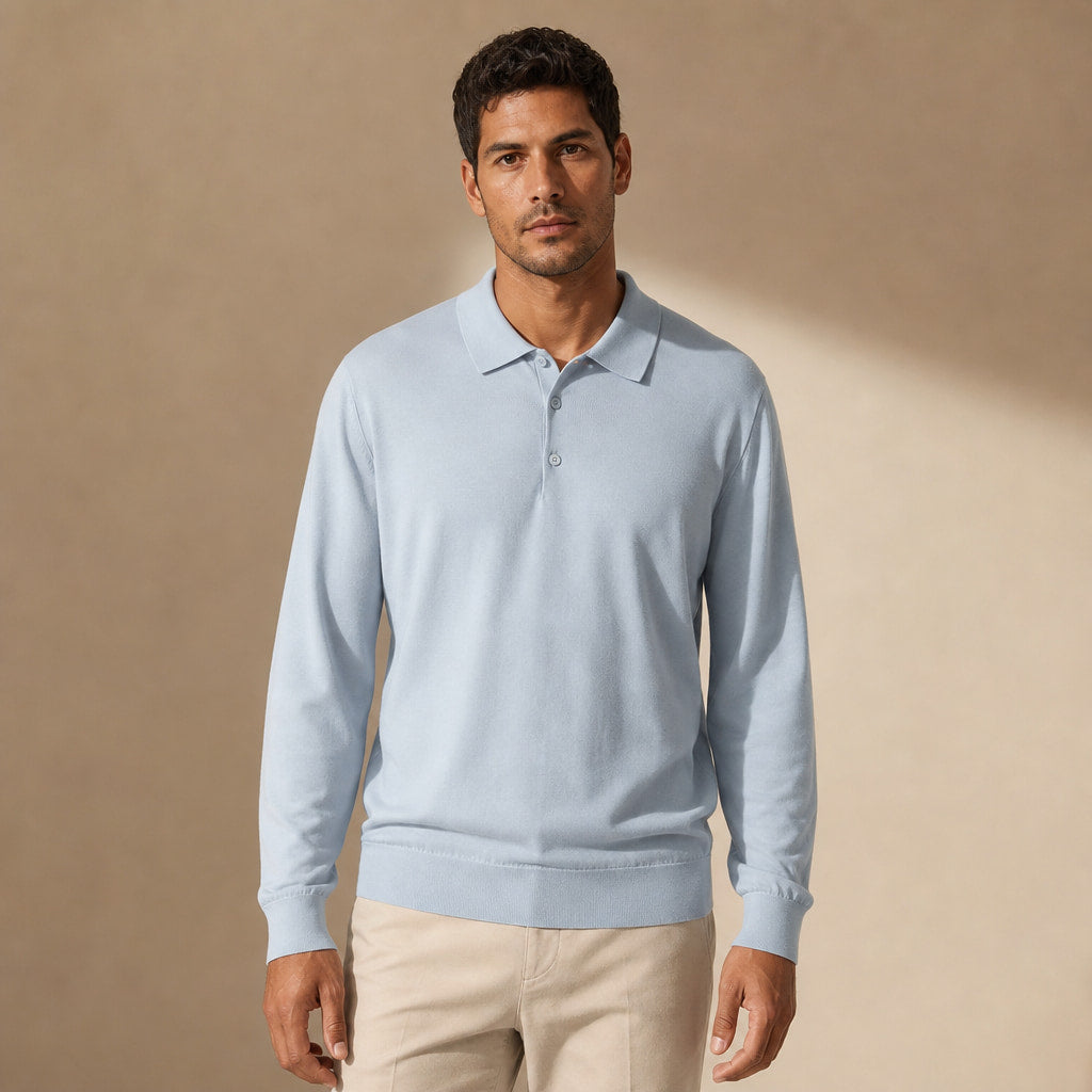 Wetherby Wool Polo in Powder Blue – Tarlano Premium Menswear