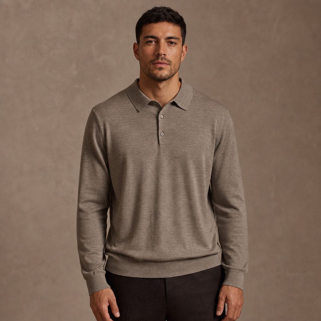 Wetherby Wool Polo in Warm Tan – Tarlano Premium Menswear