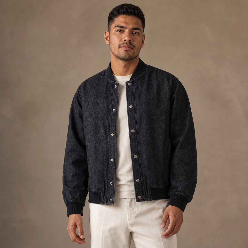 Winslow Raw Denim Bomber – Product Photo