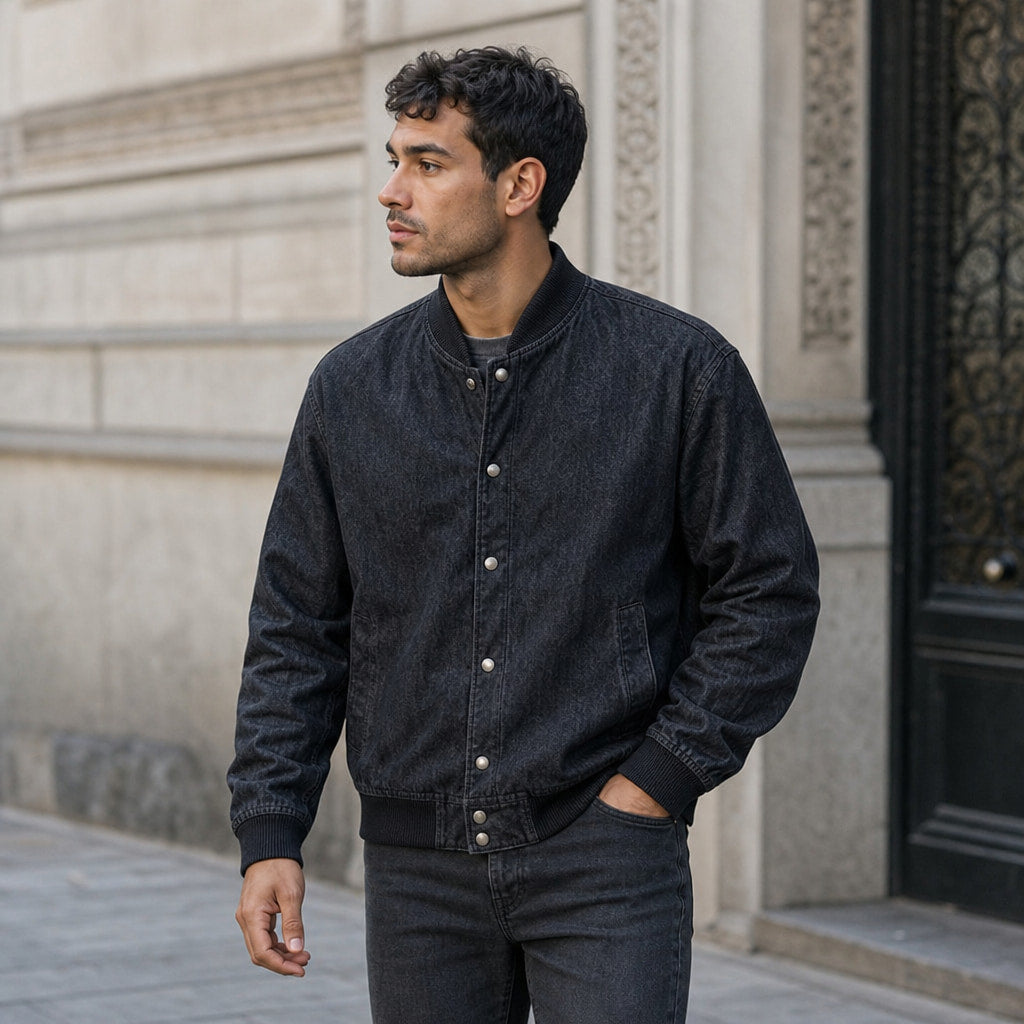 Winslow Raw Denim Bomber – Styled Editorial Shot