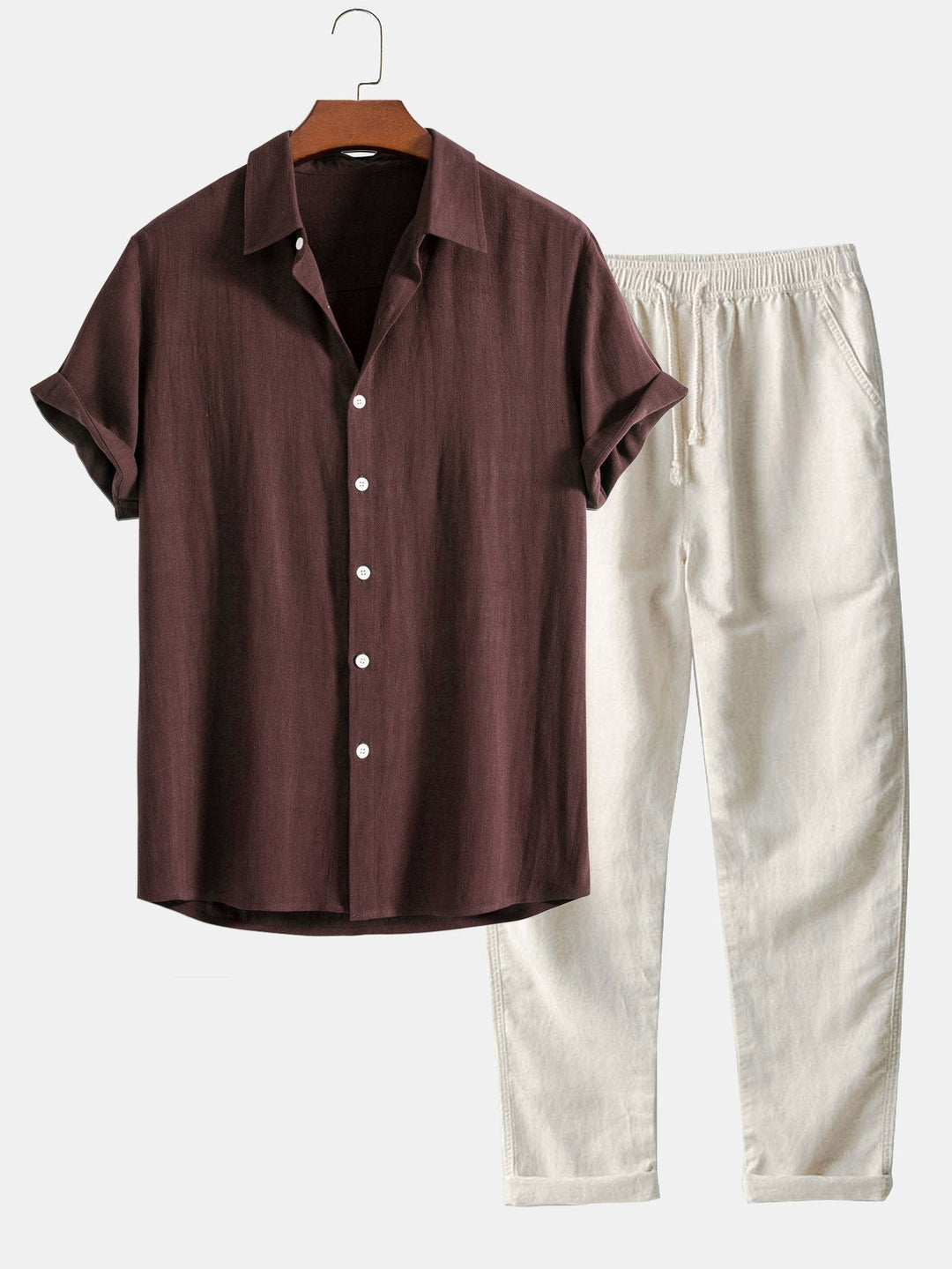 Tracksuit Men Polyester Blend Stand Collar Short Sleeve Set – Ronvel