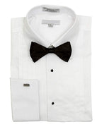 Point collar tuxedo shirt in white with half-inch front pleats – TARLANO