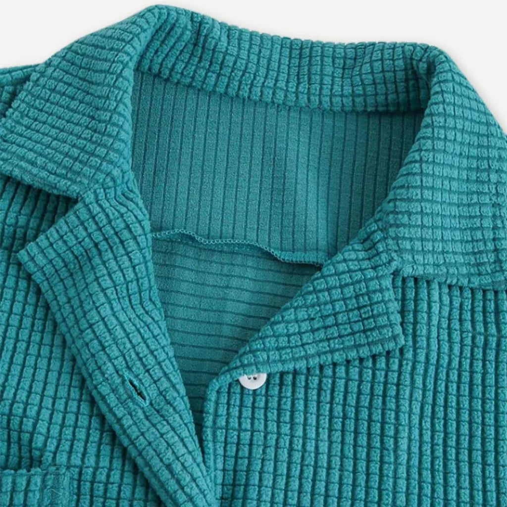 Waffle Knit Button-Down Shirt Shop – Textured Long Sleeve